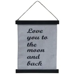 Chic Antique Leinwand Love mit Text zum Aufhängen, H29/L24/B1 cm, schwarz
