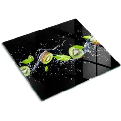 GLASPLATTE 60x52 cm Kiwi und Wasser