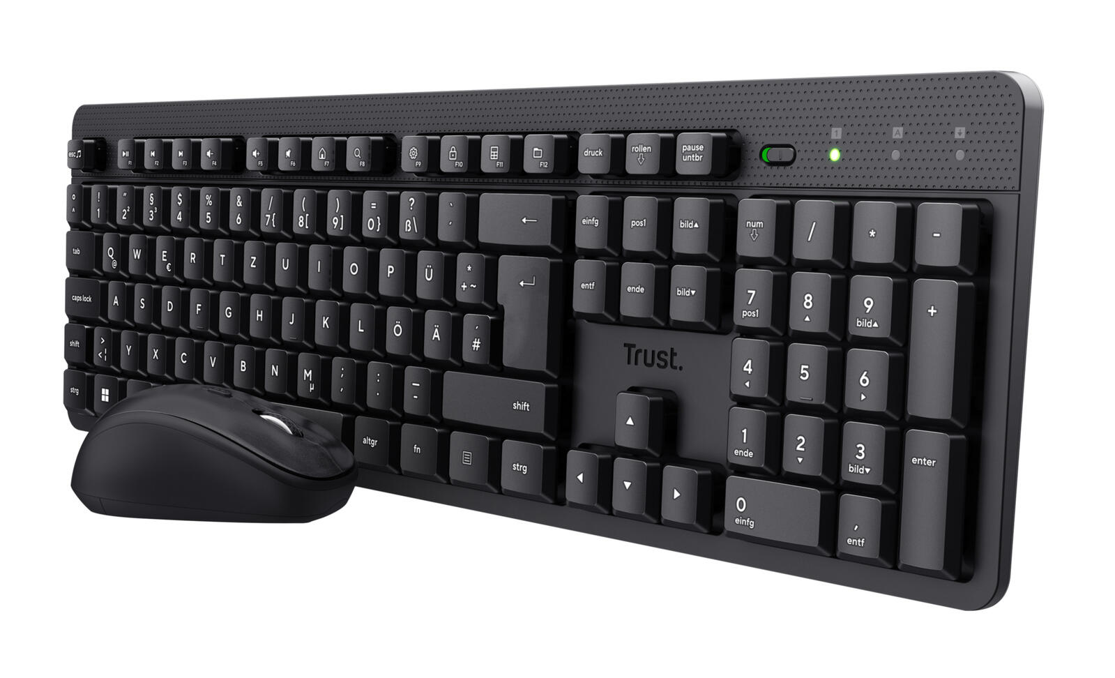 Trust TKM-360 Stilles kabelloses Tastatur-Maus-Set - Schwarz DE 25357