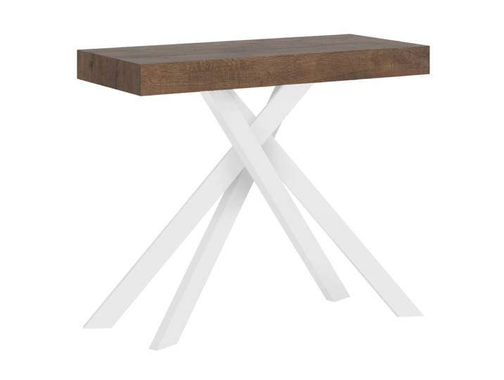 Console extensible 90x40/300 cm effet bois noyer