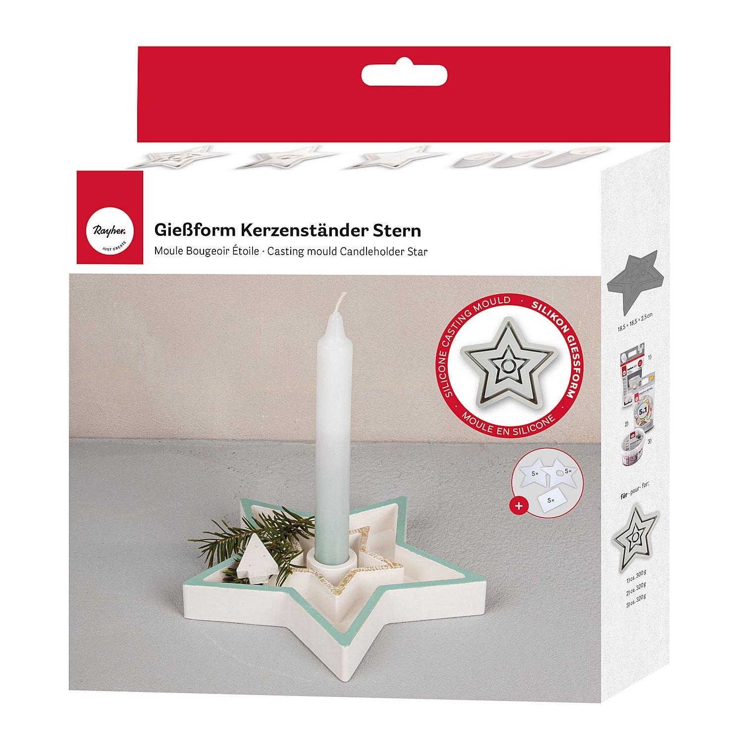 Silikon Gießform Kerzenständer "Stern"