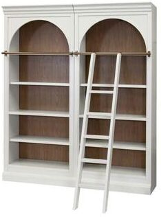 Martin Furniture "Contemporary 94"" Tall Two Piece Arched Wood Bookcase Wall, Office Shelving, Fully Assembled, White"