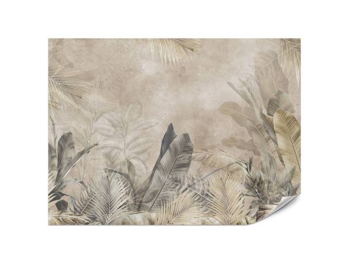 FOTOTAPETE für Schlafzimmer Bananenblätter auf Beton Tropisch Beige 200x140