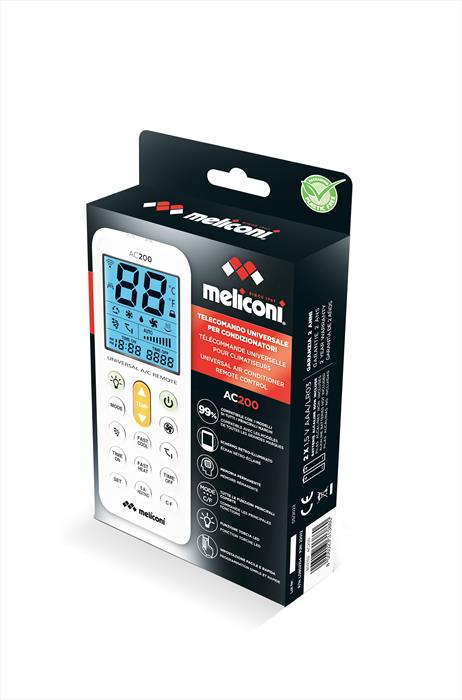 Meliconi Telecomando Ac200-plastica, Colore Bianco