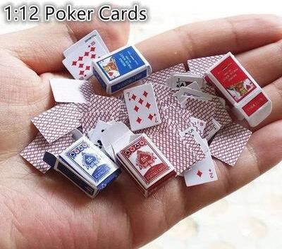 Inspired Living Miniature Poker Cards Set Cute Mini Playing Cards For Dollhouse Decor & Accessories Miniature Poker Cards Set Cute Mini Playing Cards For Dollhouse Decor & Accessories