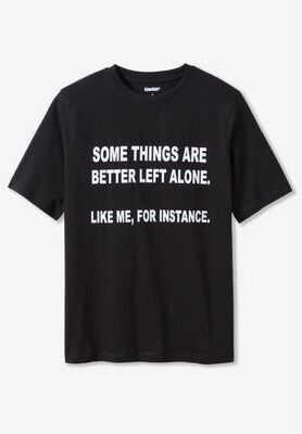 Men's Big & Tall KingSize Slogan Graphic T-Shirt by KingSize in Alone (Size 2XL)
