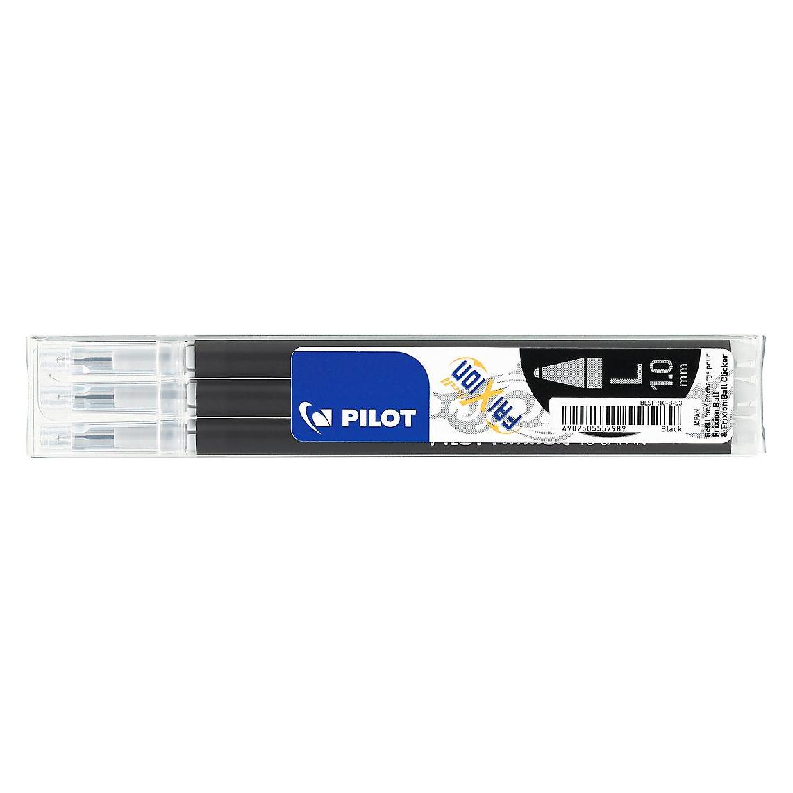Pilot Ersatzminen FRIXON, Strichstärke 0,6 mm, versch. Farben, 3er-Set (Schwarz, 0.60 mm, 3 Stk.) (4902505557989)