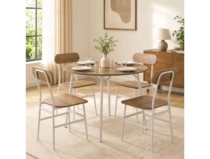Ensemble table salle à manger avec 4 chaises table de cuisine avec chaises pour 4 personnes cadre en métal naturel