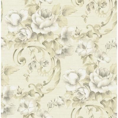 Seabrook Designs Seabrook Design Hera Floral Scroll Unpasted Wallpaper
