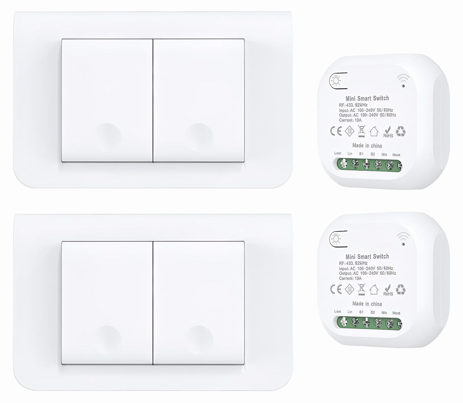Dripio Set van 2 Waterdichte Zelfvoorzienende Funkschakelaars 433 MHz