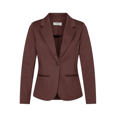 Blusenblazer FRANSA "Damen Blazer FRZABLAZER", Damen, Gr. L, braun (rum raisin), Obermaterial: 74% Polyester PES. 22% Viskose CV. 4% Elasthan EL., Blazer Blusenblazer