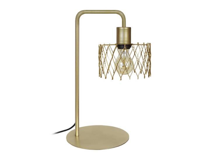 Lampe de bureau métal or abat-jour or