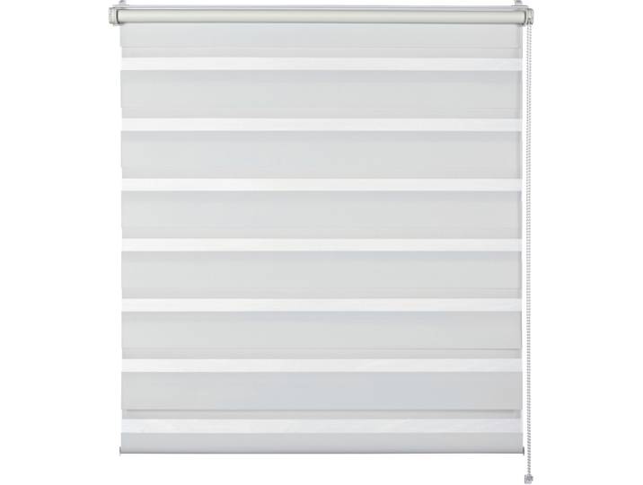 Doppelrollo Tilda , weiss (weiß), B:60cm H:150cm, Polyester, SCHÖNER WOHNEN-KOLLEKTION, Rollos, Doppelrollo, geklemmt, silberne oder weisse Rollo-Technik