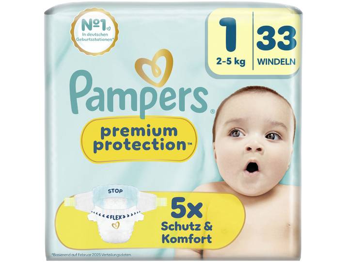 Pampers Premium Protection New Baby Windeln Gr.1 Newborn 2-5kg 33 Stück