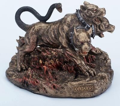 Veronese Design 4.33 inches Length Polyresin Cerberus the Three Headed Hound of Hades Bronze Finish Figurine