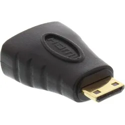 INLINE HDMI Adapter, HDMI A Buchse auf Mini HDMI C Stecker, 4K2K kompatibel, vergoldete Kontakte