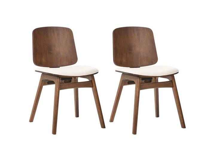 ESSZIMMERSTUHL 2er-Set Holz Braun/Hellbeige Charleston