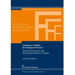 Einheit in Vielfalt: der Bologna-Prozess, Fachbücher von Agnieszka Blazek