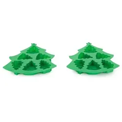COOK'S ESSENTIALS Weihnachtsformen aus Silikon, 2tlg. Tannenbaum-Motiv spülmaschinengeeignet
