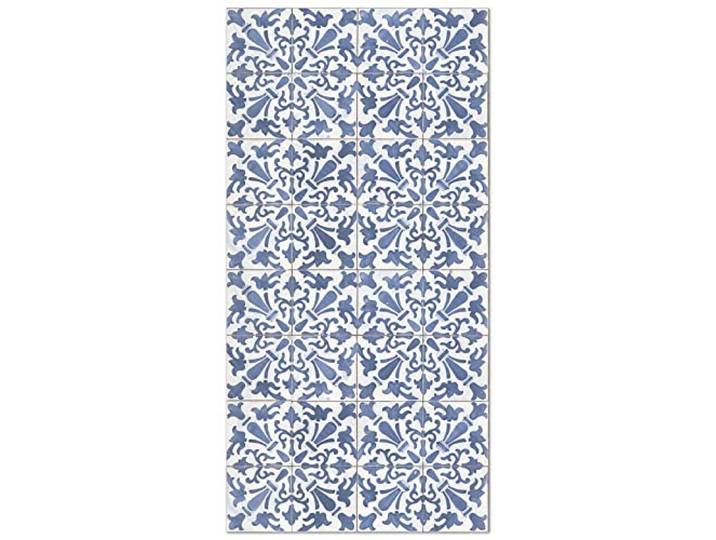 Panorama Tapis Vinyle - Modèle Carreaux Ciments Géométrique Bleu 80x200 cm - Différentes Tailles - Deco Maison\, Cuisine\, Chambre et Exterieur