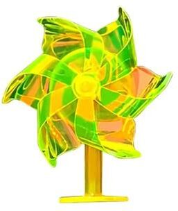Uplift Treasures Wind Powered LED Car Roof Windmill Ornament yellow