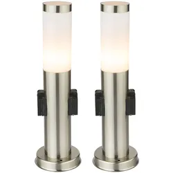 2er Set Farbwechsel Außen Steh Leuchten RGB LED Garten Weg Stand Lampen Fernbedienung