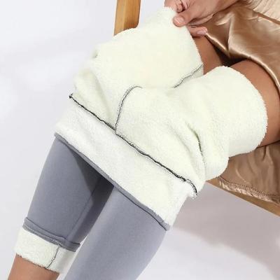 LightInthebox Lambskin Winter Leggings for Women, Fleece Lined Thermal High Waist Slim Pants, Thick Warm Stretch Cotton Jeggings for Cold Weather