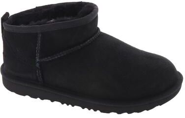 UGG Classic Ultra Mini (Kids' Toddler-Youth) Casual in Black, Size 1 Youth M, Leather