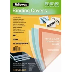 Fellowes Umschlagfolie PVC Deckblatt A4 klar transparent, 200mic.