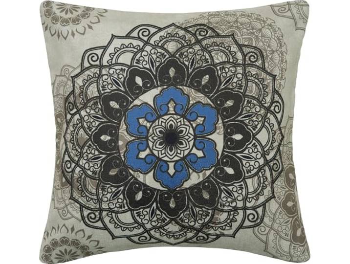 Erwin Müller Kissenhülle, Kissenbezug Mandala angepasst beige Größe 40x40 cm - robuste, strapazierfähige Qualität, pflegeleicht, samtige Oberfläche