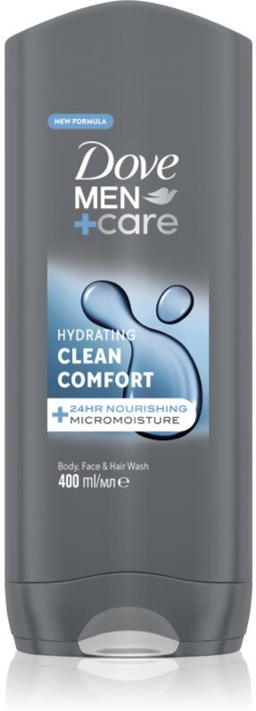 Dove Men+Care Clean Comfort gel de douche visage, corps et cheveux 400 ml