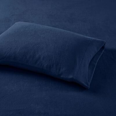 Jla Home/Bed Micro Fleece Sheet Set, Queen, Navy