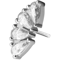 14 Karat Gold Aufsatz mit Titan Push Pin MOISSANIT-BOGEN