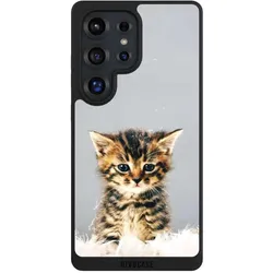 Nivocase Handyhülle für Samsung Galaxy S25 Ultra Hülle NIVOpure Case Schwarz Feder Haustier Katze (Samsung Galaxy S25 Ultra), Smartphone Hülle, Schwarz