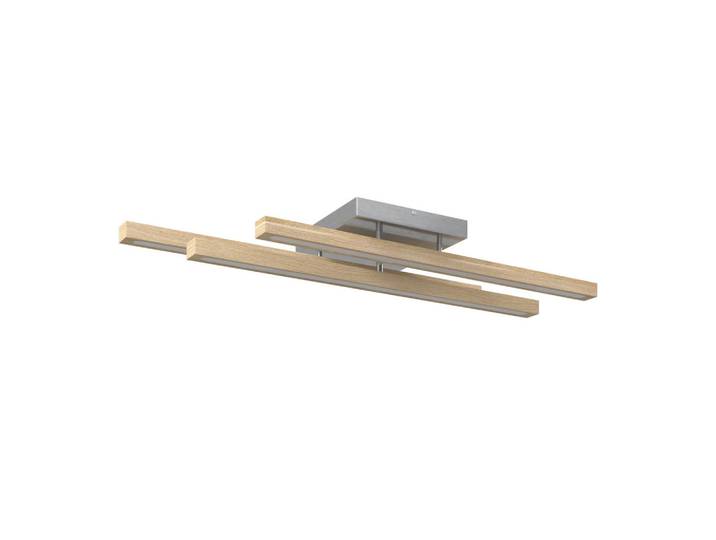 Novel Led-Deckenleuchte Emma, Eichefarben, Holz, Kunststoff, Eiche, Uni, 25x12.5x100 cm, Lampen & Leuchten, LED Beleuchtung, LED-Deckenleuchten