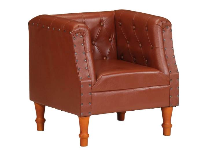 vidaXL Sessel Braun Echtleder