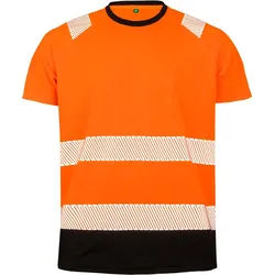 Result Genuine Recycled Herren Sicherheits T-Shirt Warnschutz-T-Shirt R502X fluorescent orange/black S/M