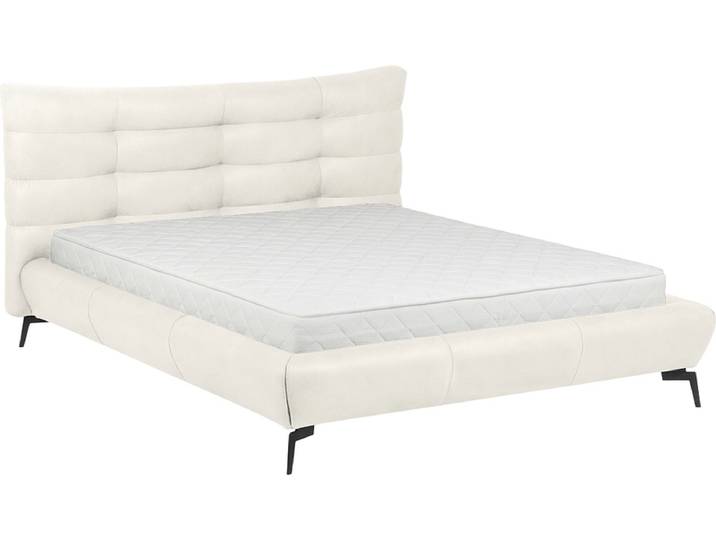 Bett WILLOW 160x200cm echtleder weiss