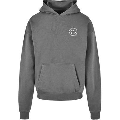 Kapuzenpullover MERCHCODE "Merchcode Halloween - Haunted and Happy Hoody", Herren, Gr. L, magnet, 100% Baumwolle, mehrfarbig, oversize, ohne Ausschnitt, Pullover Kapuzenpullover
