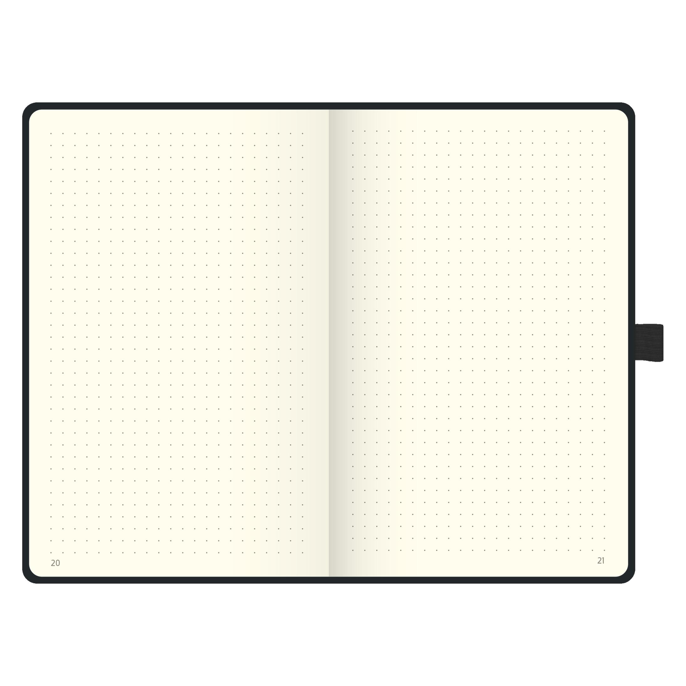 Brunnen Notizbuch KOMPAGNON ca. DIN A5 punktraster, schwarz Hardcover 192, davon 16 zum Heraustrenne (A5, Gepunktet, Harter Einband) (105522905)