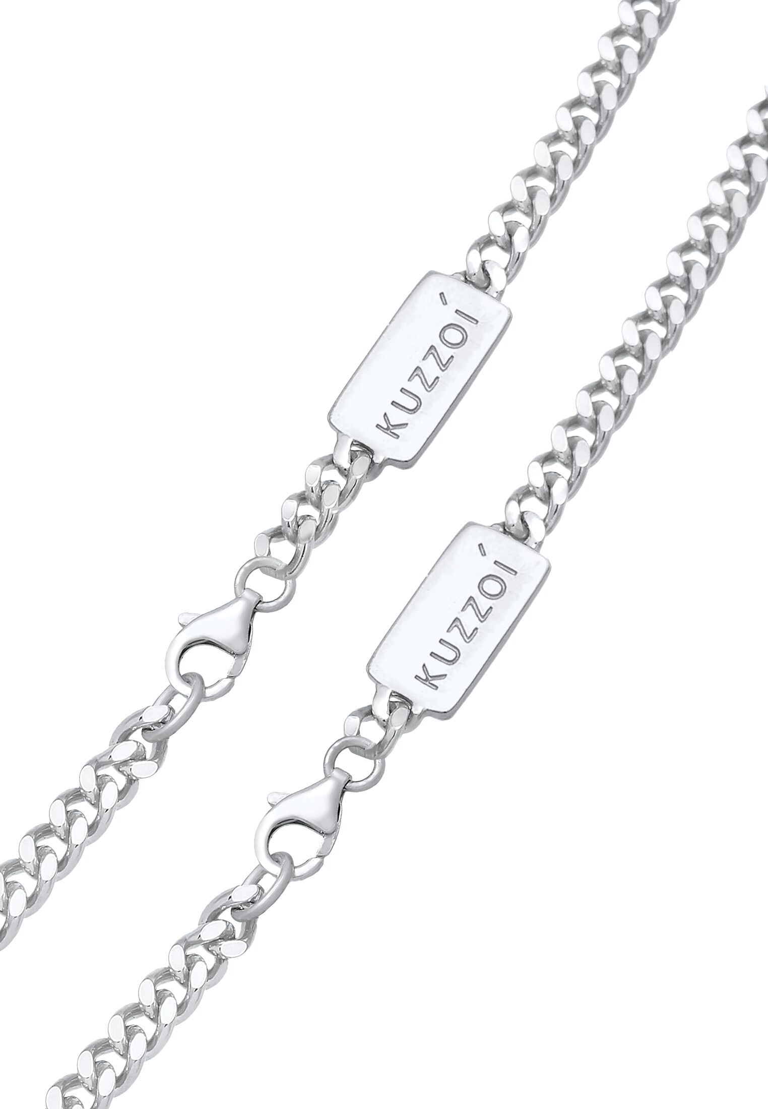 Ketten und Armband Set KUZZOI "Schmuckset Panzerketten Armband und Kette Basic 925 Silber" Gr. 50, silber, Schmuck_Sets, Herren, Blacklist, Silber 925 (Sterlingsilber), Ketten und Armband Set
