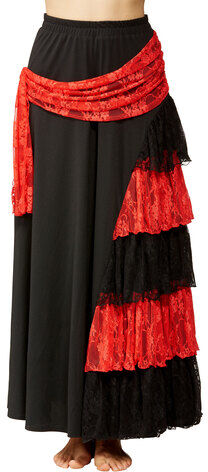 buttinette Flamenco-Rock, schwarz/rot