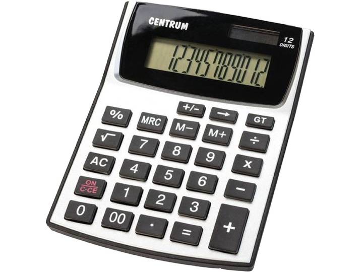 Centrum Calculator - Bureaurekenmachine - 12 cijfers - Zilver