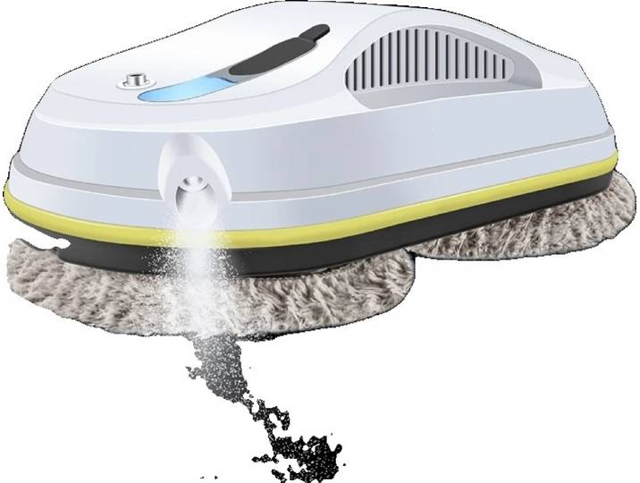 Robot laveur de vitres\, pulvérisation automatique\, câble de sécurité inclus\, BLANC\, EU\, Oui