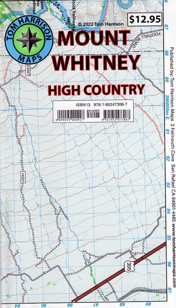 Mount Whitney High Country Trails Map   Tom Harrison Maps