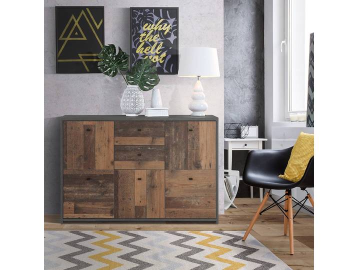 Buffet Rison IV 114 x 77 x 30cm Marron/Gris/Gris foncé/Imitation bois ancien