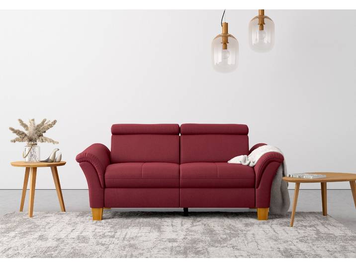 2,5-Sitzer Sofa, Luxus-Microfaser, Bordeaux, 185×93×84 cm, Mit TV-Funktion & Kopfteilverstellung, Klassisch, Home Affaire