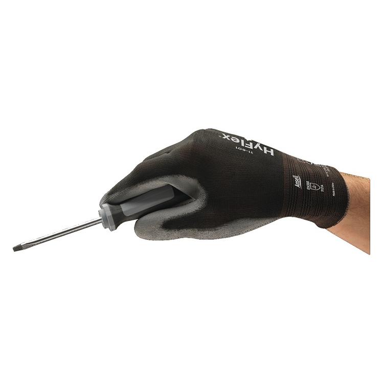 Ansell Handschuhe HyFlex 11-601 Grösse 8 schwarz/grau EN 388 PSA-Kategorie II (11) (11-601-8)