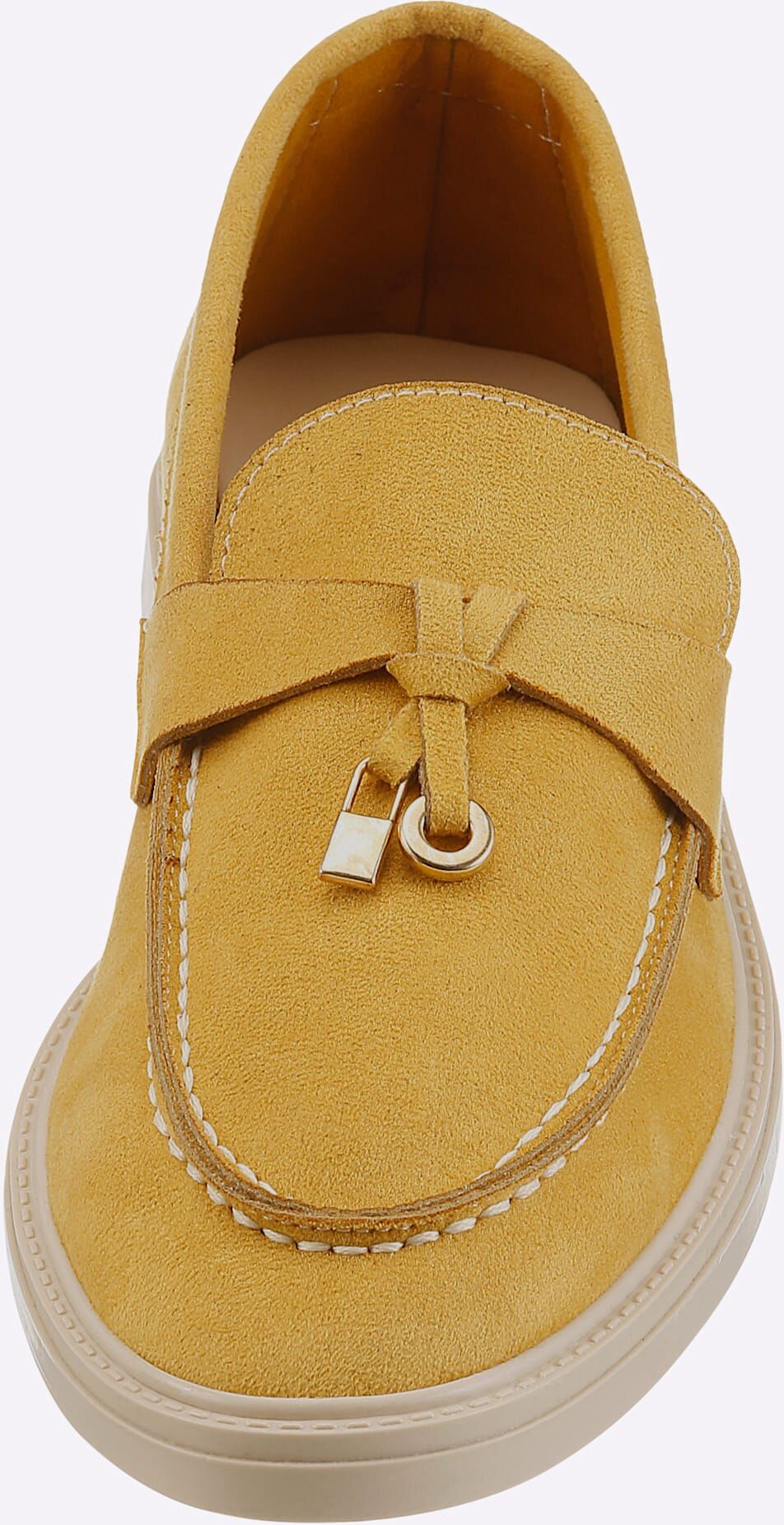 Slipper HEINE, Damen, Gr. 37, Synthetik, gelb, Schuhe Slipper gelb 37, Synthetik