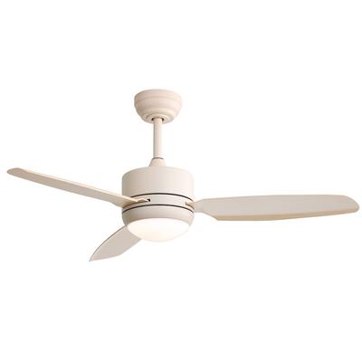 MODFU Deckenventilator mit Licht und Fernbedienung Offweiß 3 ABS Flügel DC Motor 6 Stufen Timer Memory Umkehrfunktion 18W LED, 54x117x117 cm